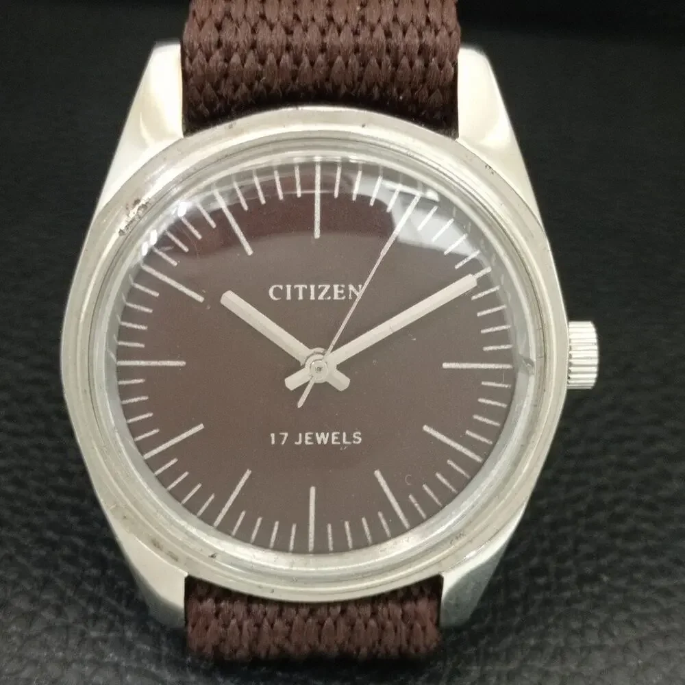 Vintage 1989 Citizen Manual Wound Mens Silver Watch & Silver Accents